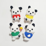 H0164 캐릭터 고무 검정귀강아지 4종 키링 공예 재료 : 반달이네집