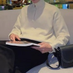 반집업 니트스웨터 용타 바람남조 고급감 건달의 사나이 검정 바닥에 의동 지가 두툼 털 실옷 : 사거리마트