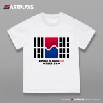 태극기 티셔츠 반팔 대한민국 외국인 선물 단체 행사 한국 KOREA 건곤감리 (흰색) : 267STORE