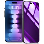 BAZO 아이폰 15 Pro Max 개인 정보 화면 보호기와 호환, 내구성 Anti Spy Blue Light HD 쿨 컬러 강화 유리 프레임 6.7인치 - 퍼플... 