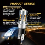 Ruiandsion H3C 슈퍼 브라이트 자동차 조명 안개등 1500LM 주간 운전 러닝 전구 흰색 12V 24V 6000K 노란색 66W 2 개 : 소유라이프21