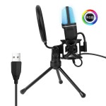 RGB USB 마이크 콘덴서 와이어 게이밍 마이크 팟캐스트 녹음 스튜디오 스트리밍 노트북 데스크탑 PC용 : 지소다라이프