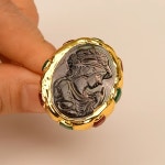 G-G 천연 블랙 바다 쉘 진주 반지 뷰티 페이스 레드 그린 옥 포장 골드 도금 조절 가능 수제 레이디 선물 : 타겟직구