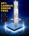 Canbus 오류 없음 H1 LED 전구 슈퍼 브라이트 하이 빔 H1 자동차 LED 헤드 안개등 팬리스 6500K 화이트 12V 미니 사이즈 2 개 : 소유라이프21
