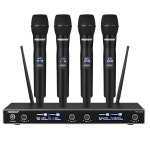 FREEBOSS 가라오케 무선 마이크 UHF 고정 주파수 전문 4 무선 핸드헬드 마이크 4 채널 무선 FBU400 : 지소다라이프