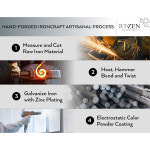 욕실용 RTZEN 수건걸이 소용돌이 곡선 디테일의 욕실 주방 연철 홀더 무광 블랙 악세사 : 하울라이크