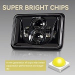LED 헤드라이트 DRL 하이 로우 씰 빔 쉐보레 S10 H4651 H4652 H4656 H4666 자동차 트럭 변환 오프로드 4x6 인치 80W : 소유라이프21