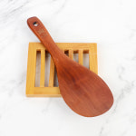 원형 옷칠 옻칠 나무 수저 볶음 요리 스푼 중형 원목 조리 도구 우드 밥 주걱 : 까일룸