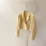 [J0953] 데일리수잔 오버핏 원버튼 크롭 자켓 (어깨패드) : 데일리수잔