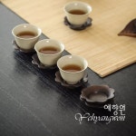 [다도 잔받침] 예향원 핸드메이드 천연 흑단목 화변 찻잔받침 E-9965 : 예향원