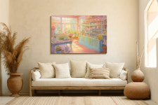 파스텔 봄 드로잉 액자 띄움 액자 캔버스 / 1m이상 (10호-100호) : 아티레이크