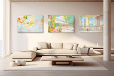 파스텔 봄 드로잉 액자 띄움 액자 캔버스 / 1m이상 (10호-100호) : 아티레이크