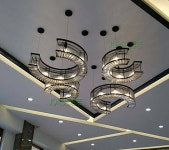 LED 모텔 조명 인테리어 호텔 대형 샹들리에  리무진 이형 모래판 로비 자형 콤비 라이 : 브라이트존