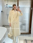 YL Gentlewoman 더블사이드 모직 화이트코트 101801 클래식 코트랩 미디 오버 22 : 삼거리마트