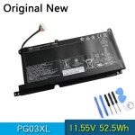 HP 스펙터 X360 15T/15-AP 파빌리온 게임용 정품 배터리, PG03XL, 15-DK TPN-C141/Q229/Q168 HSTNN-DB9G/LB7C/OB1I L48495... 