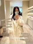 YL Gentlewoman 더블사이드 모직 화이트코트 101801 클래식 코트랩 미디 오버 22 : 삼거리마트