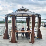 야외 철제 정자 테라스 옥상 원두막 카페 펜션  정원 농가 타프 빌라 원형 가정용  43 : 브라이트존