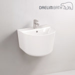 대림바스 CL-385 도기만판매 부속옵션구매 일체형 반다리세면기 CL385 라운드형 : HK ceramics