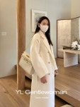 YL Gentlewoman 더블사이드 모직 화이트코트 101801 클래식 코트랩 미디 오버 22 : 삼거리마트
