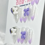 [❤️빠른출고] 공주의 품격 진주리본 수제네일팁 : 리리샾