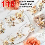 대나무 연꽃 와시 테이프 조경 PET 마스킹 저널 콜라주 미적 DIY 카드 일본 문구 2m/롤 : 퀸덤컴퍼니