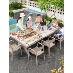 바베큐 테이블 야외 테라스 캠핑 마당 고기 불판 버너 상품 150x90cm : S J.LIFE.LAB