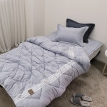 먼지없는 기숙사이불 사계절 세미마이크로화이버 차렵이불 국내산 이불 패드 베개 슈퍼싱글세트 : 저스트다미