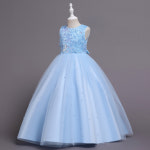 [드레스대여 판매]초등학생 고학년 주니어 심플 블루 롱드레스 콩쿨 대회 피아노 연주회 : 리리코스타일