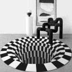 특이한러그블랙카페트유니크대형거실원형감성극세사인테리어부드러운홈매트집꾸미기 4 직경 60cm : 꿈꾸는 애리네