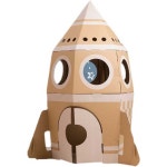 종이집 로켓 우주선 박스 유치원 하우스 골판지 어린이 낙서 색칠 만들기 미술 텐트 집 대형 : shoppingmon