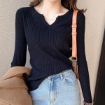 여성 기본스타일 골지 패션 브이넥디자인 여리여리 타이트 : 너나들이 컴퍼니