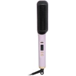 속열 헤어 스트레이트너 브러시 손상 감소 조절 가능한 온도 전기 핫콤 빗 가정용 Purple : 아리아h