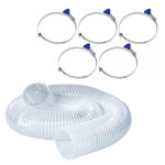 POWERTEC 70418 2-1/2 x 10 PVC 집진 호스 및 목공 매장 진공용 스테인레스 스틸 왼손 키 브리지 클 2.5 x 10 Hose + Key hose clamp... 