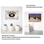 금속 표지판 신선한 계란 솜털 엉덩이 치킨 레트로 주석 기호 빈티지 재미 있은 야외 벽 플라크 정원 농장 장식 : 러블리의 만물상