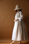 플랫칼라 롱 앞단추 요크 국산린넨 100프로 원피스 : 단혜