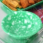 옛날분식그릇 레트로 초록그릇 떡볶이 순대 어묵 : 꼬미네놀이터