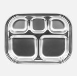 유아식판도시락 스텐 뚜껑 도시락식판 어린이집 유치원 캐릭터 스테인레스 도시락판 : 천천히마켓