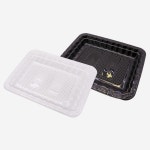 정육포장용기 고급 PET 트레이 77호 66호 정육포장용기 페트트레이 블랙, 100개 : 더플러스 몰