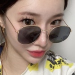 남성 여성 패션 골드 금테 동글이 컬러 틴트 미러 선글라스 안경 여행소품 : 쇼킴상점