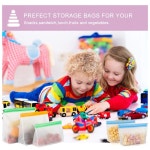 파우치 보관 다회용 야채 냉동실 밀폐용기 과일 실리콘 용기 지퍼백 쌀 도시락 가방 : 보라별3