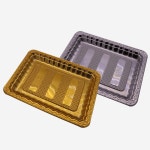 정육포장용기 고급 PET 트레이 1001호 99호 정육포장용기 페트트레이 금색(박스), 600개 : 더플러스 몰