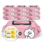 아이러브베베 라인프렌즈 기본에디션 생분해원단 코니 77매 75g 10팩 캡형 아기물티슈 : 지앤티클린