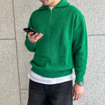 반집업 오버핏 카라 니트 N7003 : 콘피아르 공식 스토어