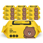 아이러브베베 라인프렌즈 드림에디션 브라운 생분해원단 77매 75g 10팩 캡형 아기물티슈 : 지앤티클린