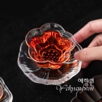 [다도 다기 보이차] 예향원 핸드메이드 투명유리 베고니아 찻잔 C-5415 : 예향원
