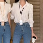 (링클프리베이직) 모먼트 카라 블라우스 bs4691 : 아뜨랑스