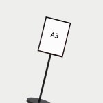 큐모아리빙 포스터 개폐식 사인스탠드 A3 흑색 원형받침 가로세로겸용 전시회 POP 행사 : 큐모아리빙