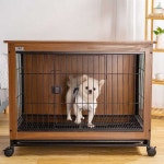애완견 케이지 강아지 애견 대형 고양이 대형견 켄넬 사육장 집 원목 선반 테이블 협탁 실내 하우스 탁자 : shoppingmon