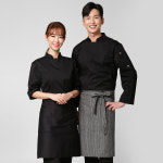 블랙줄 더블포켓 주방랩앞치마 / 바리스타 식당 셰프 : 나래유니폼