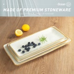 famiware 서빙 플래터, 직사각형 40.6cm(15.67/14.1/12.6인치) 접대를 위한 접시, 전자레인지 식기 세척기 사용 가능, 파티, 칠면조, 치즈... 